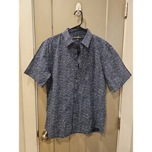 Beverly Hills Polo Club Button Up Shirt Men’s Large Dark Blue Floral